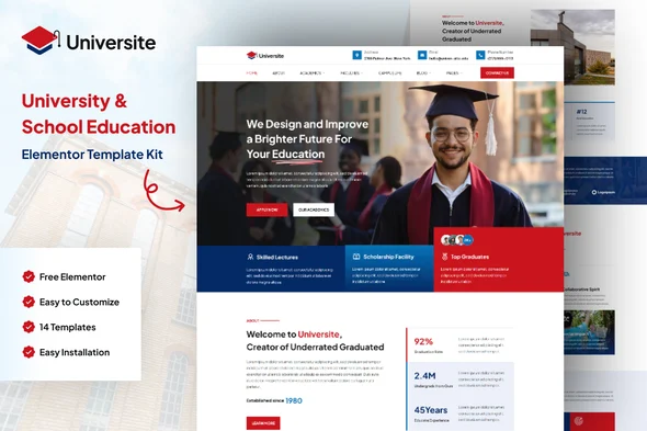 کیت تمپلیت المنتور دانشگاهی و آموزشی Universite