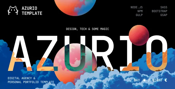azurio digital agency personal portfolio html template