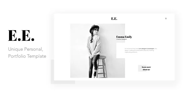 قالب HTML نمونه کار و پورتفولیو E.E | طراحی مینیمال و خلاقانه برای فریلنسرها و آژانسها ee the unique portfolio for freelancers agencies
