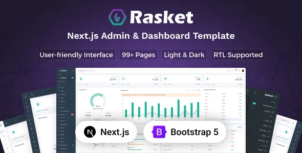 rasket nextjs 16 admin dashboard template