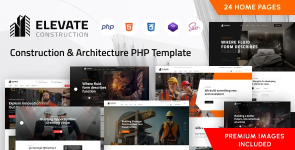 elevate construction renovation php template