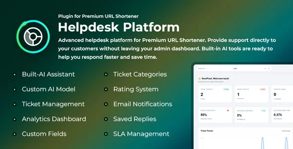 helpdesk platform plugin for premium url shortener